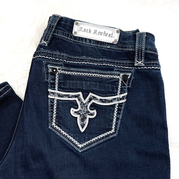 🚫SOLD!👖|•ROCK REVIVAL•| STUNNING Jacklyn Easy Boot Jeans Plus Size 36👖 - Picture 7 of 12